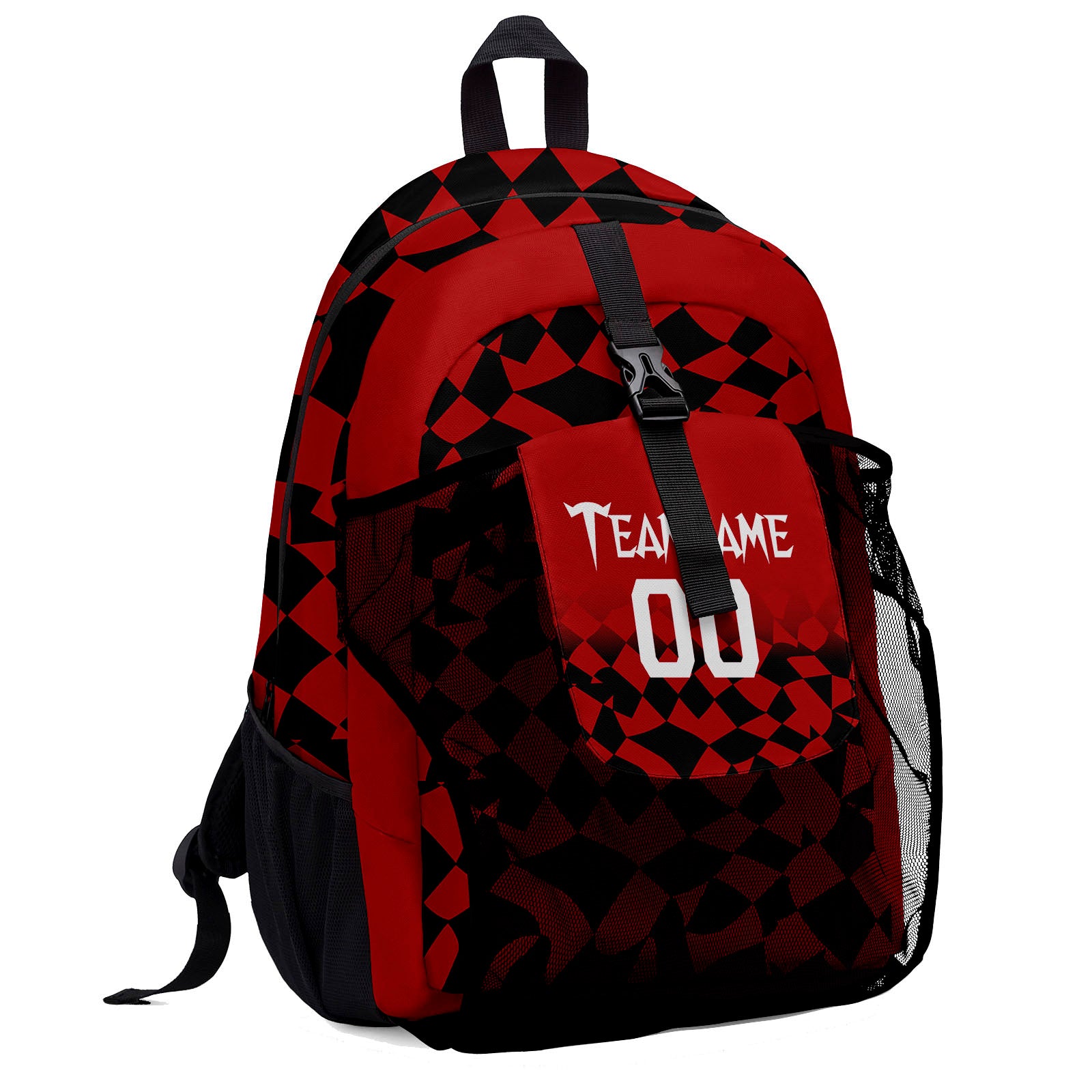 Customize Red Black Backpacks Featuring Personalized Names, Numbers and Logos