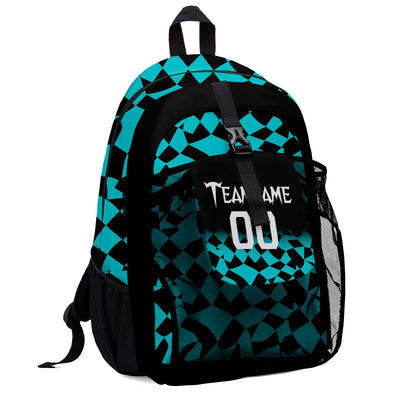 Customize Teal White Backpacks Featuring Personalized Names, Numbers and Logos