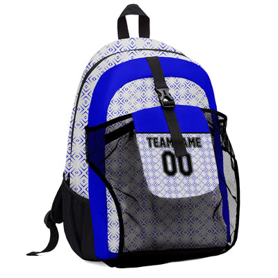 Customize White Blue Black Backpacks Featuring Personalized Names, Numbers and Logos