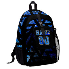 Customize Blue Black Sports Backpacks Featuring Personalized Names, Numbers and Logos