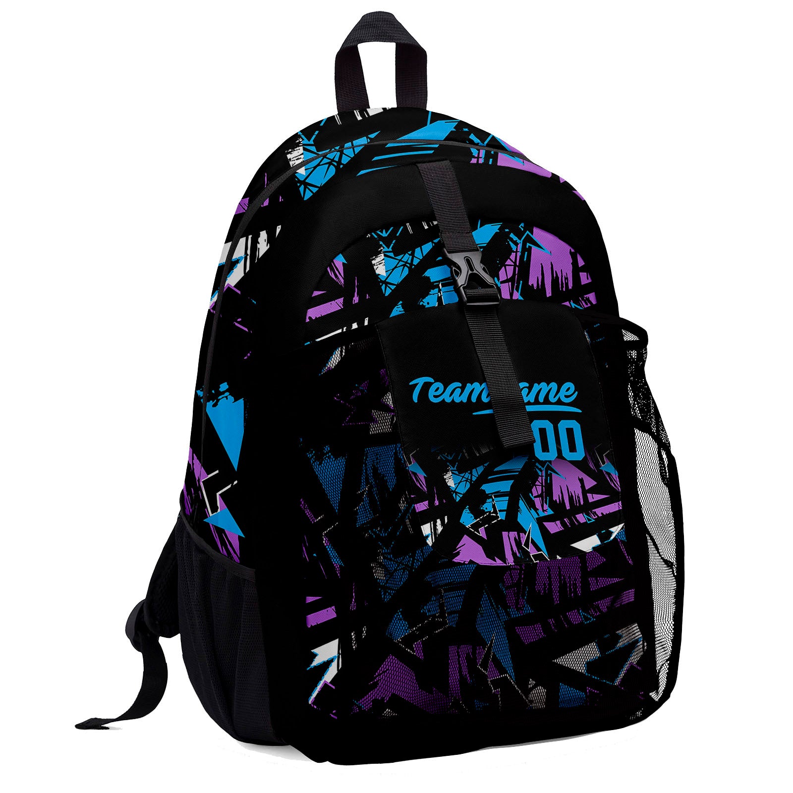 Customize Purple Light Blue Backpacks Featuring Personalized Names, Numbers and Logos