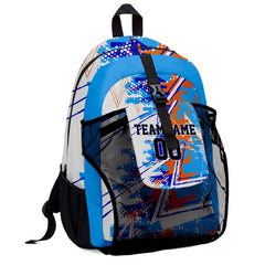 Customize Light Blue Navy Backpacks Featuring Personalized Names, Numbers and Logos