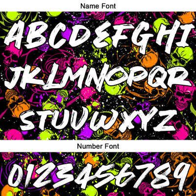 Custom Splash Skull-Purple&Green Football Polo Shirts Add Your Unique Logo/Name/Number