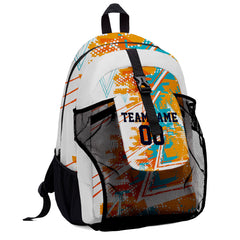 Customize Orange White Backpacks Featuring Personalized Names, Numbers and Logos