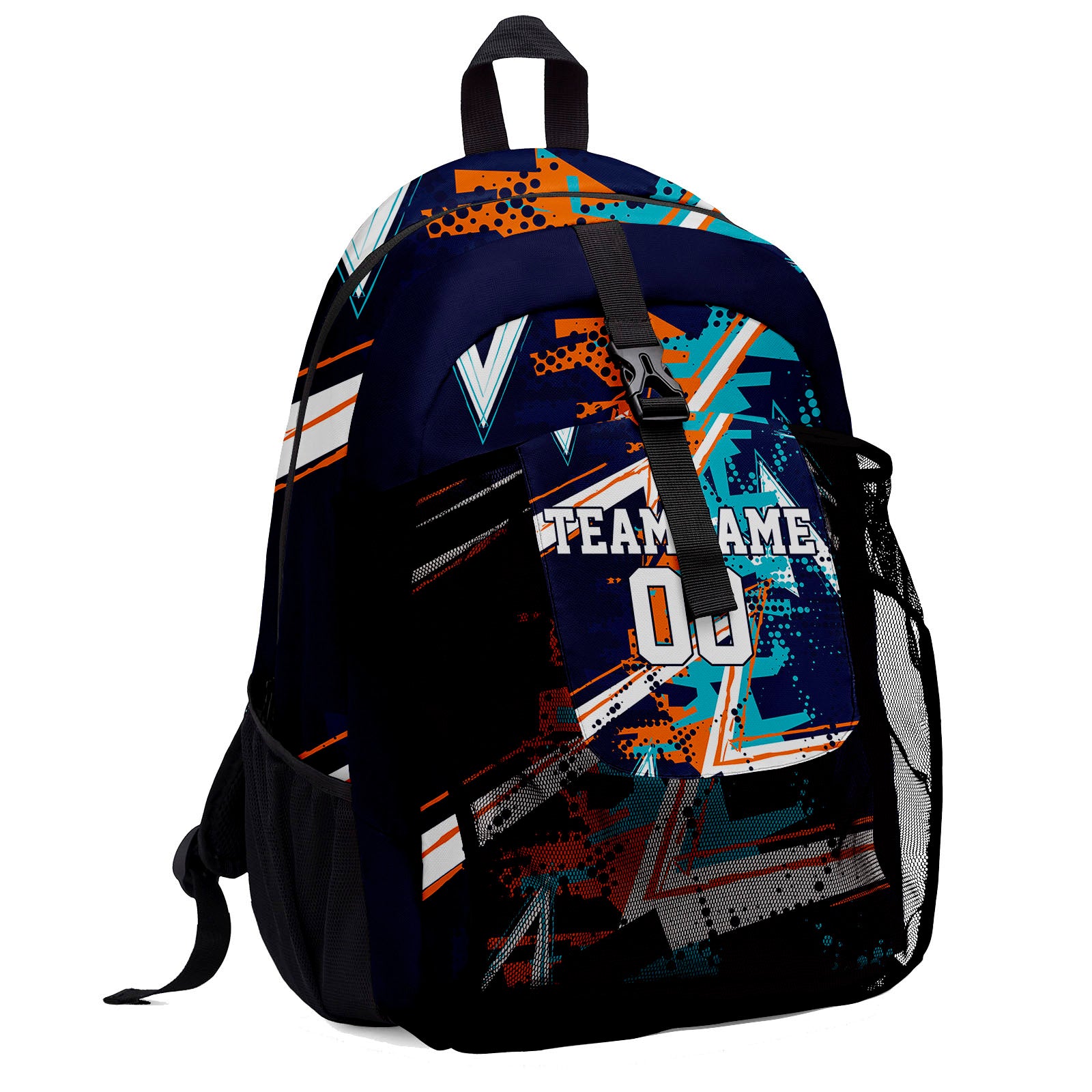 Customize Blue White Backpacks Featuring Personalized Names, Numbers and Logos
