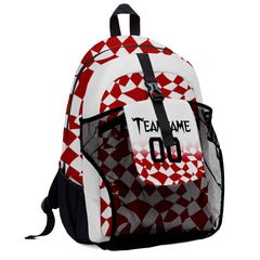 Customize Red Black White Backpacks Featuring Personalized Names, Numbers and Logos