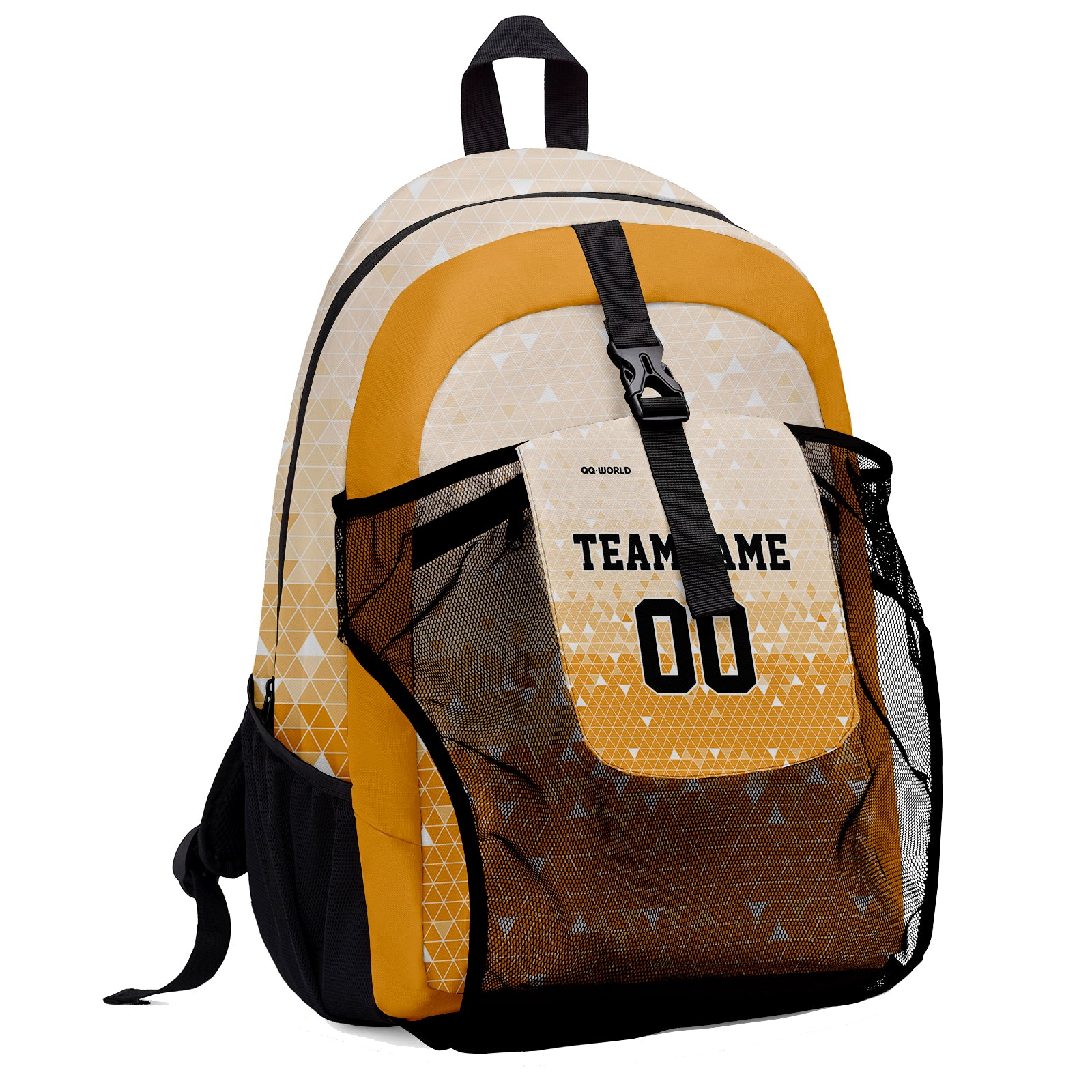 Customize Orange Black Sports Backpacks Featuring Personalized Names, Numbers and Logos