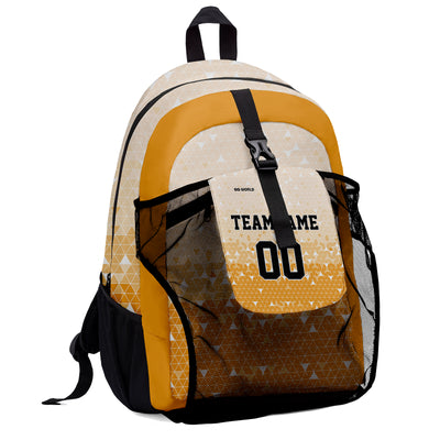 Customize Orange Black Sports Backpacks Featuring Personalized Names, Numbers and Logos