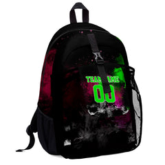 Customize Pink Green Sports Backpacks Featuring Personalized Names, Numbers and Logos