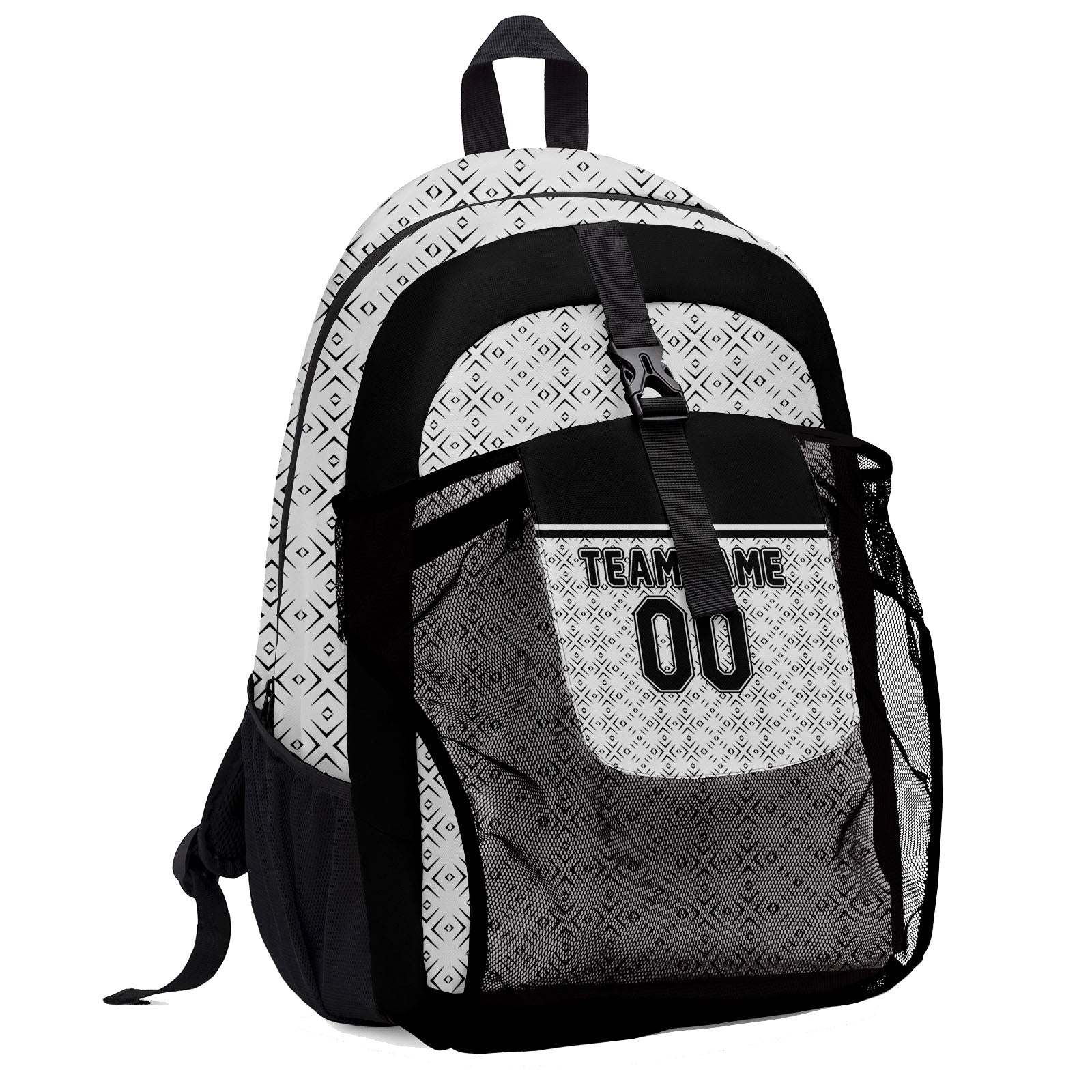 Customize White Black Backpacks Featuring Personalized Names, Numbers and Logos