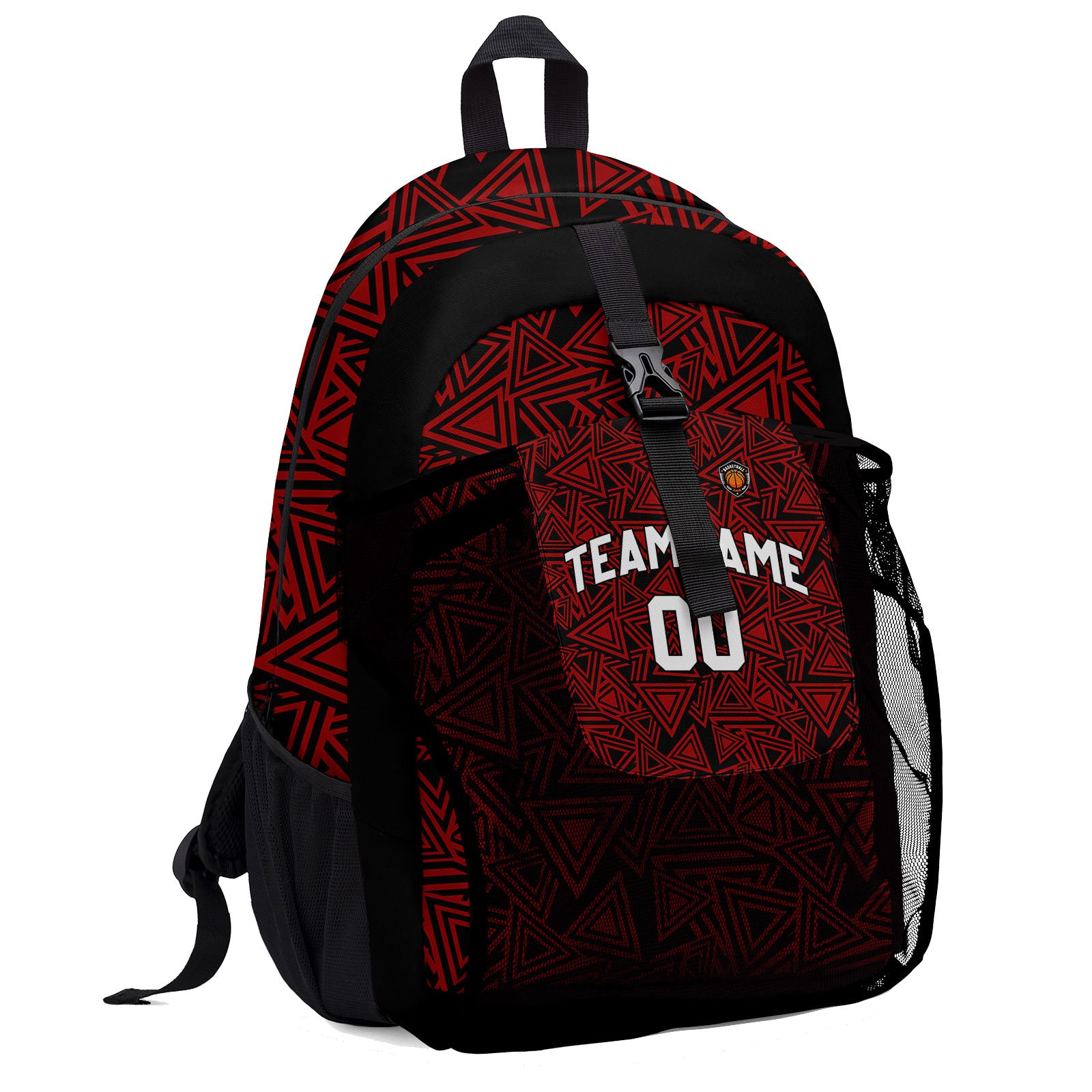 Customize Red White Backpacks Featuring Personalized Names, Numbers and Logos