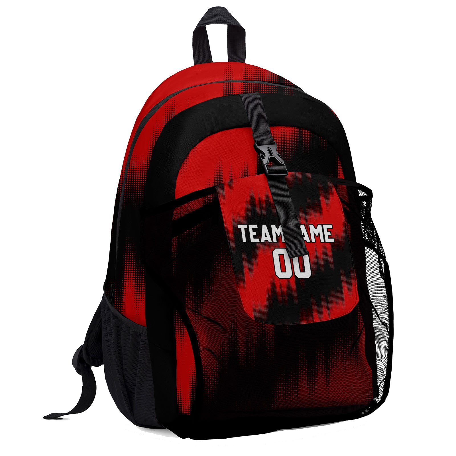 Customize Red Black White Backpacks Featuring Personalized Names, Numbers and Logos