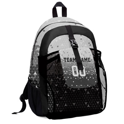 Customize Light Gray White Sports Backpacks Featuring Personalized Names, Numbers and Logos