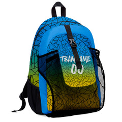 Customize Light Blue Yellow Backpacks Featuring Personalized Names, Numbers and Logos