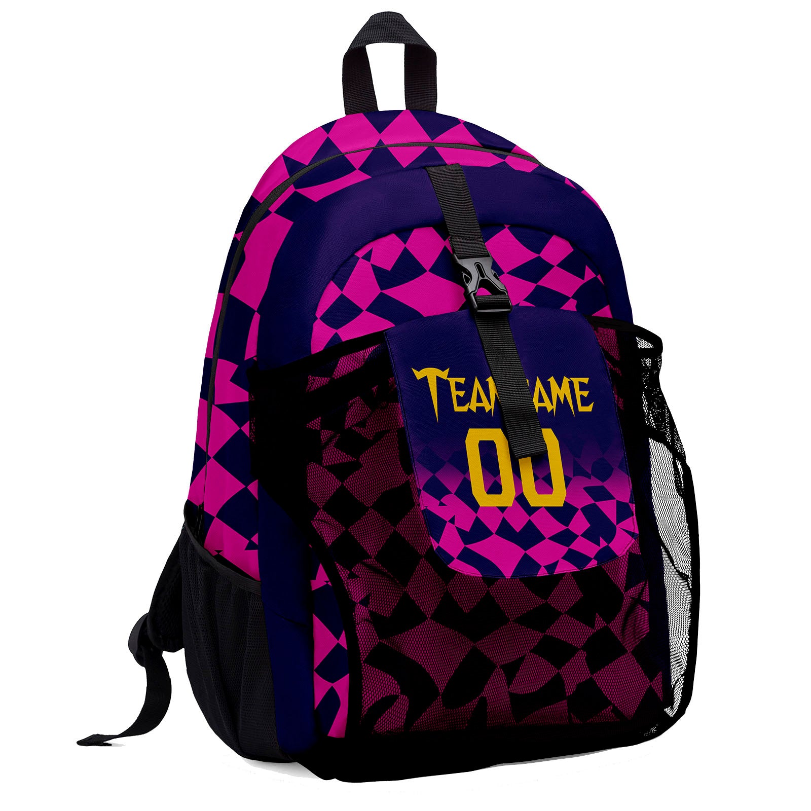 Customize Purple Pink Backpacks Featuring Personalized Names, Numbers and Logos