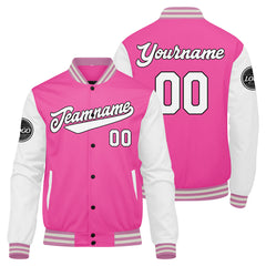 Custom Varsity Jacket Letterman Jacket For Men, Women And Youth Pink