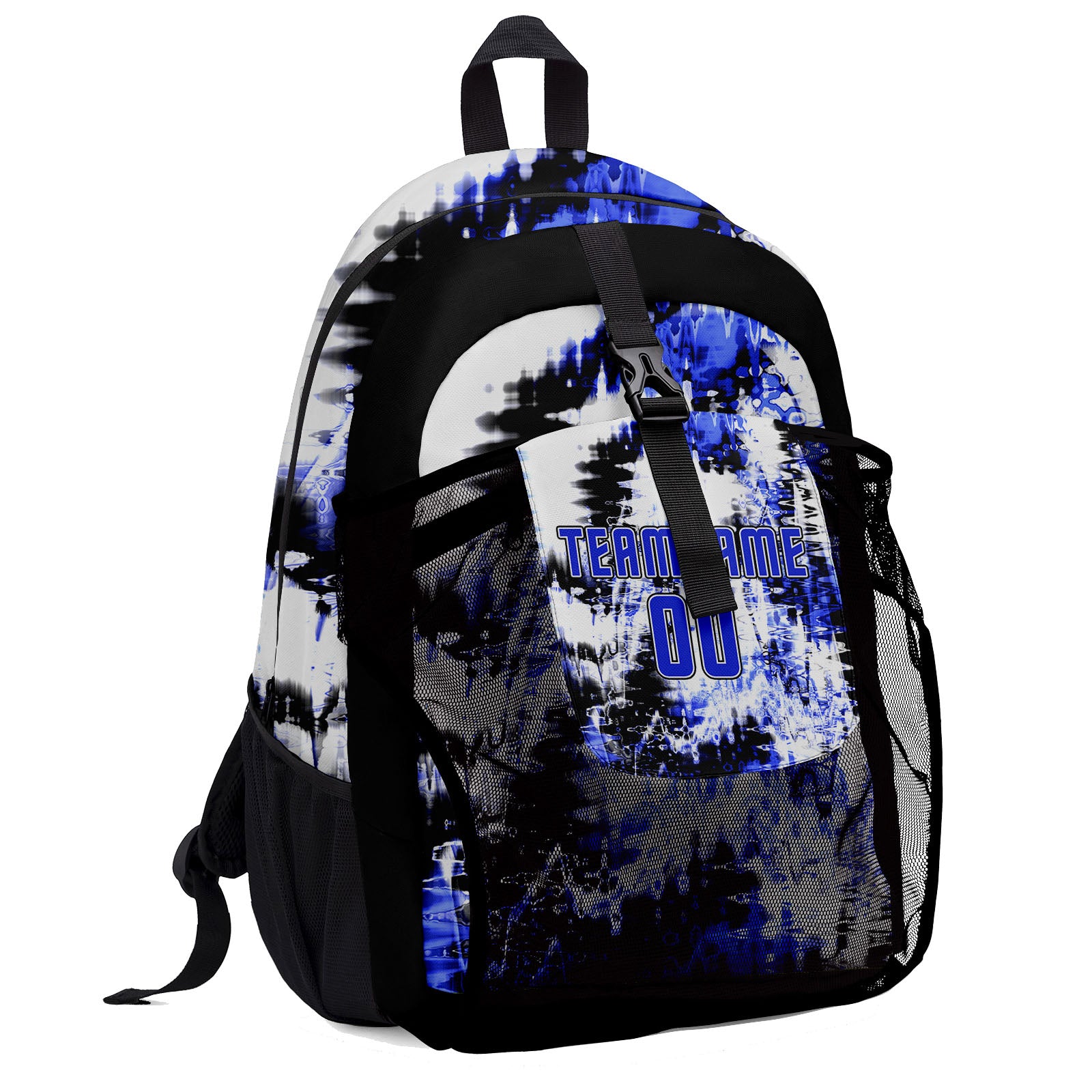 Customize Blue White Backpacks Featuring Personalized Names, Numbers and Logos