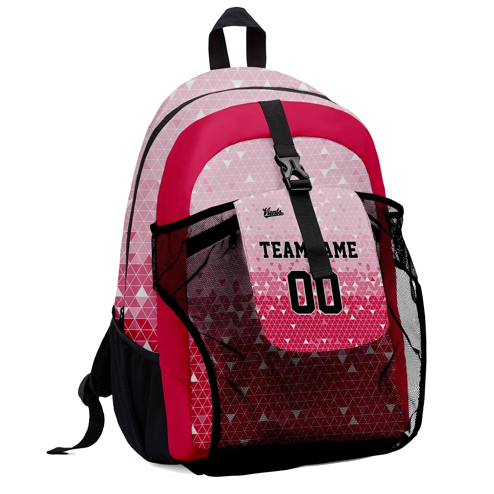 Customize Pink Black Sports Backpacks Featuring Personalized Names, Numbers and Logos