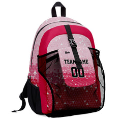 Customize Pink Black Sports Backpacks Featuring Personalized Names, Numbers and Logos