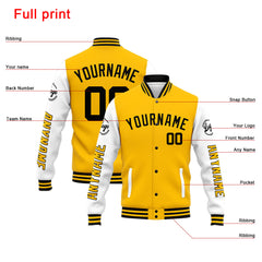 Custom Varsity Jacket Letterman Jacket For Men, Women And Youth Yellow White