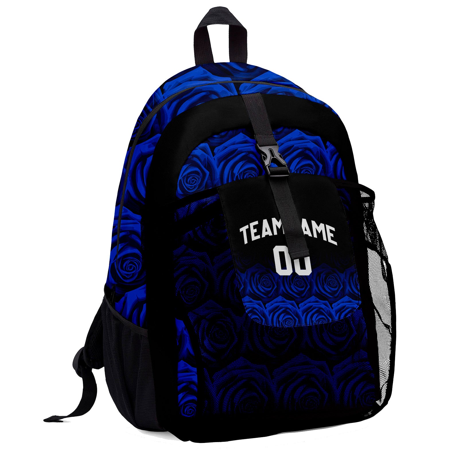 Customize Blue White Backpacks Featuring Personalized Names, Numbers and Logos
