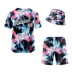 Custom Hawaiian Baseball Jersey and Shorts Set 2 Pieces Print Beach Suit with adults and kid for Bucket Hats