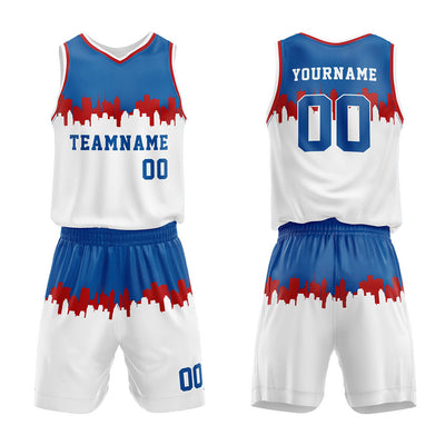 Custom Gray Blue-White Basketball Jersey for man women uniform Suit Kids Adults Personalized Jersey