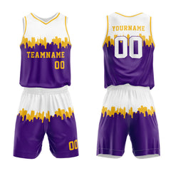 Custom White-Purple Basketball Jersey for man women uniform Suit Kids Adults Personalized Jersey