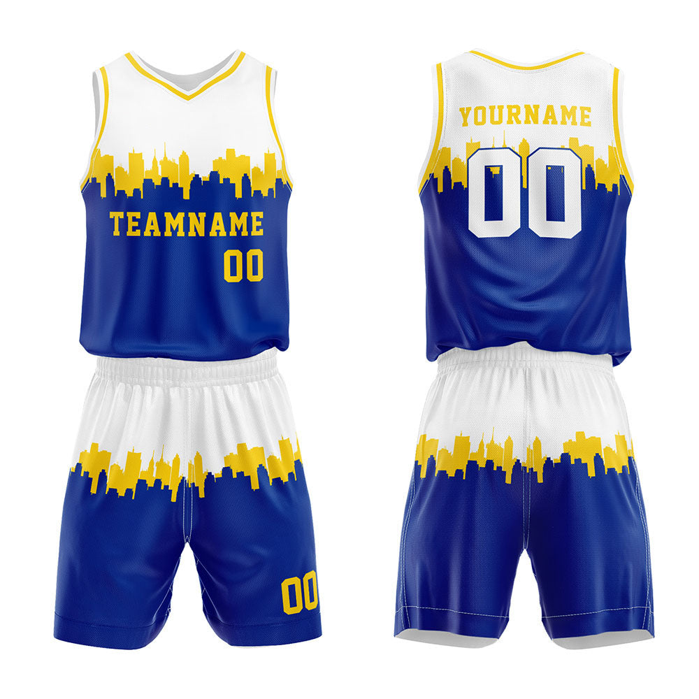 Custom White-Blue Basketball Jersey for man women uniform Suit Kids Adults Personalized Jersey