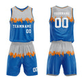 Custom Gray-Gray Blue Basketball Jersey for man women uniform Suit Kids Adults Personalized Jersey