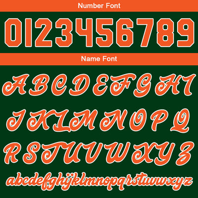 Custom Varsity Jacket Letterman Jacket For Men, Women And Youth Dark Green Orange