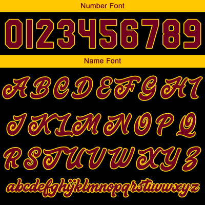 Custom Varsity Jacket Letterman Jacket For Men, Women And Youth Crimson Black Yellow