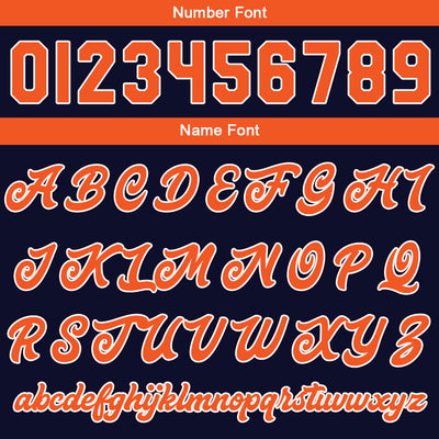 Custom Varsity Jacket Letterman Jacket For Men, Women And Youth Navy Orange