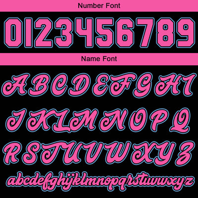 Custom Varsity Jacket Letterman Jacket For Men, Women And Youth Black Light Blue Pink