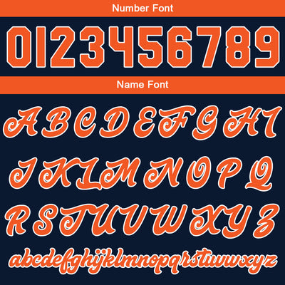 Custom Varsity Jacket Letterman Jacket For Men, Women And Youth Navy Orange