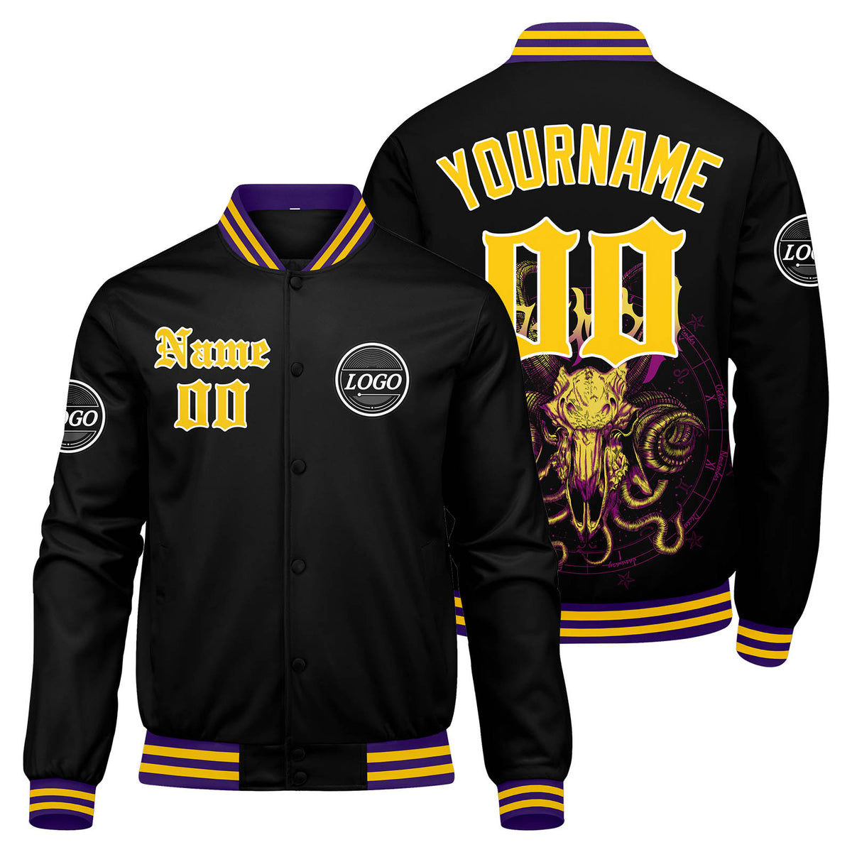 Custom Varsity Jacket Letterman Jacket For Men, Women And Youth Yellow