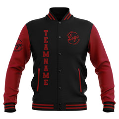 Custom Black Red  Waterproof Varsity Jackets Personalized Stitched Name Number Logo to Letterman Jackets