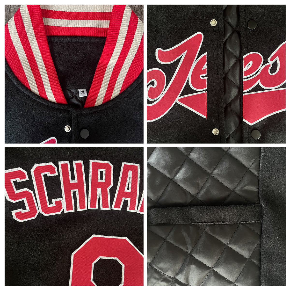 Custom Varsity Jacket Letterman Jacket For Men, Women And Youth Black Gray