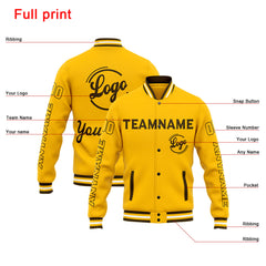 Custom Varsity Jacket Letterman Jacket For Men, Women And Youth Brown Yellow