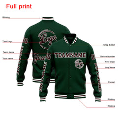 Custom Varsity Jacket Letterman Jacket For Men, Women And Youth Green Brown