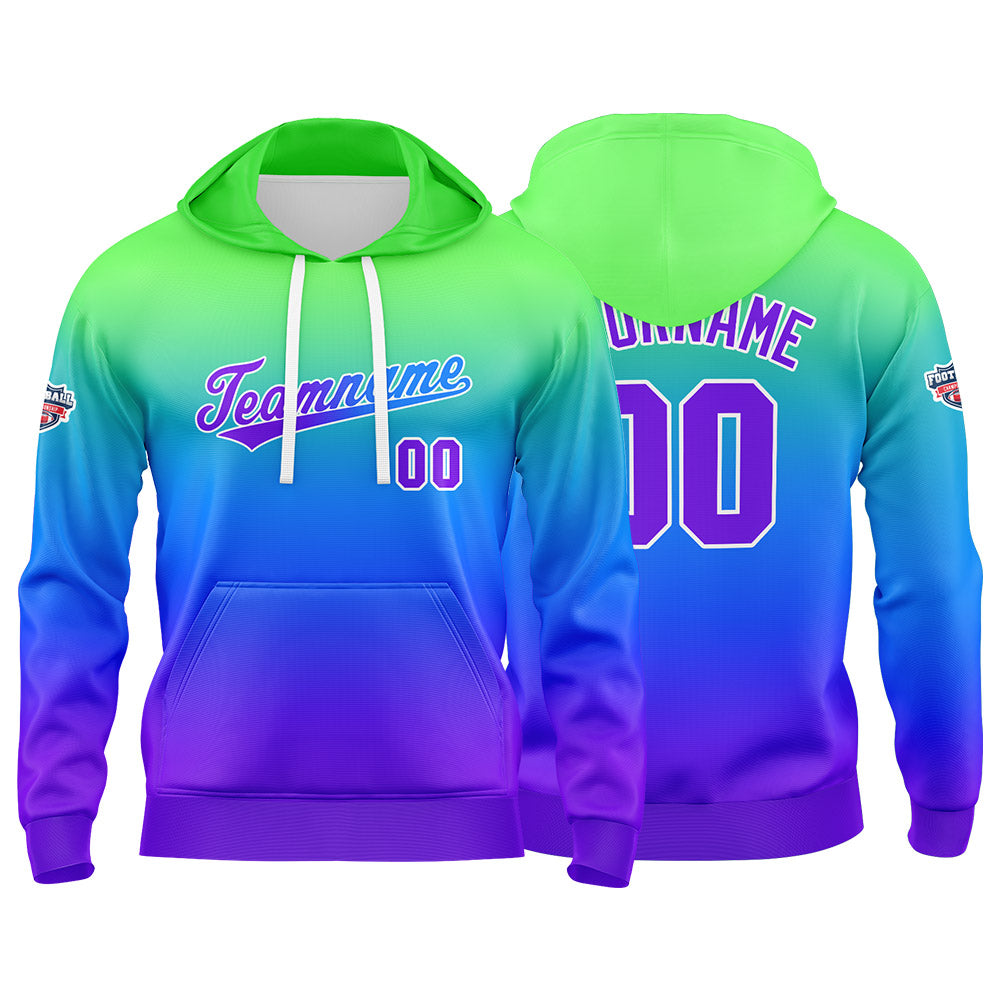 Custom Sweatshirt Hoodie For Man Woman Girl Boy Print Your Logo Name Number Green Blue Purple