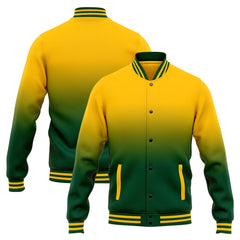 Custom Varsity Jacket Letterman Jacket For Men, Women And Youth Green Yellow