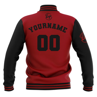 Custom Black Red  Waterproof Varsity Jackets Personalized Stitched Name Number Logo to Letterman Jackets