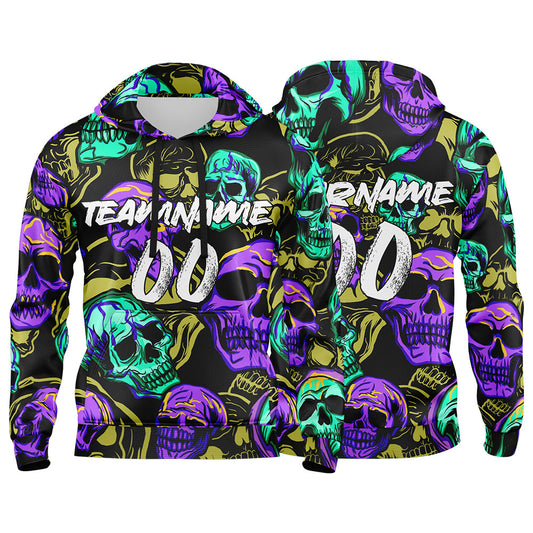 Custom Sweatshirt Hoodie For Man Woman Girl Boy Print Your Logo Name Number Yellow&Purple