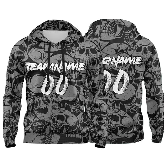 Custom Sweatshirt Hoodie For Man Woman Girl Boy Print Your Logo Name Number Black&Grey