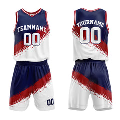 Custom Navy-Red-White Basketball Jersey for man women uniform Suit Kids Adults Personalized Jersey