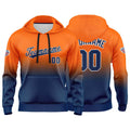 Custom Gradient Hoodie For Man Woman Girl Boy Print Your Logo Name Number Orange Navy