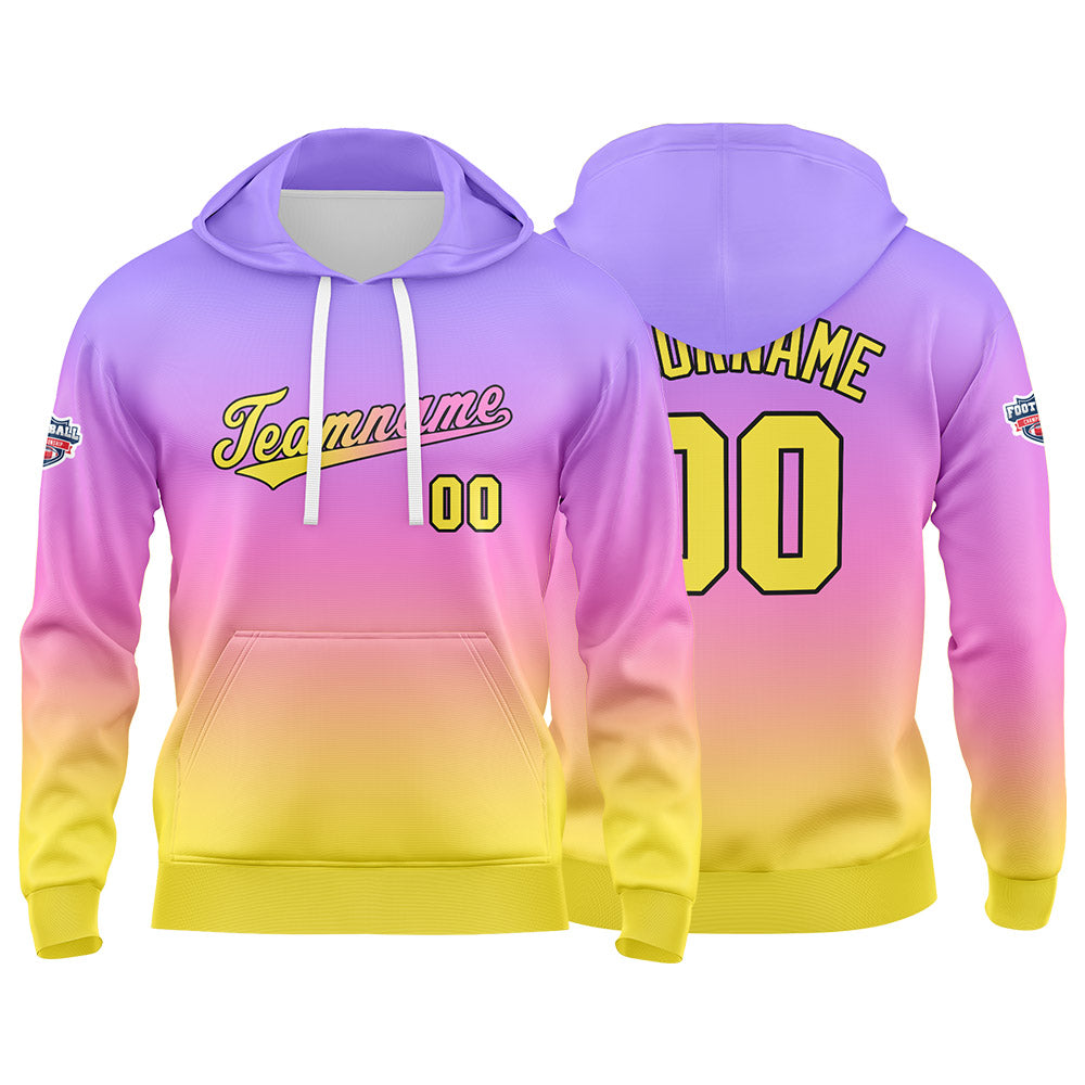 Custom Sweatshirt Hoodie For Man Woman Girl Boy Print Your Logo Name Number Purple  Pink Yellow