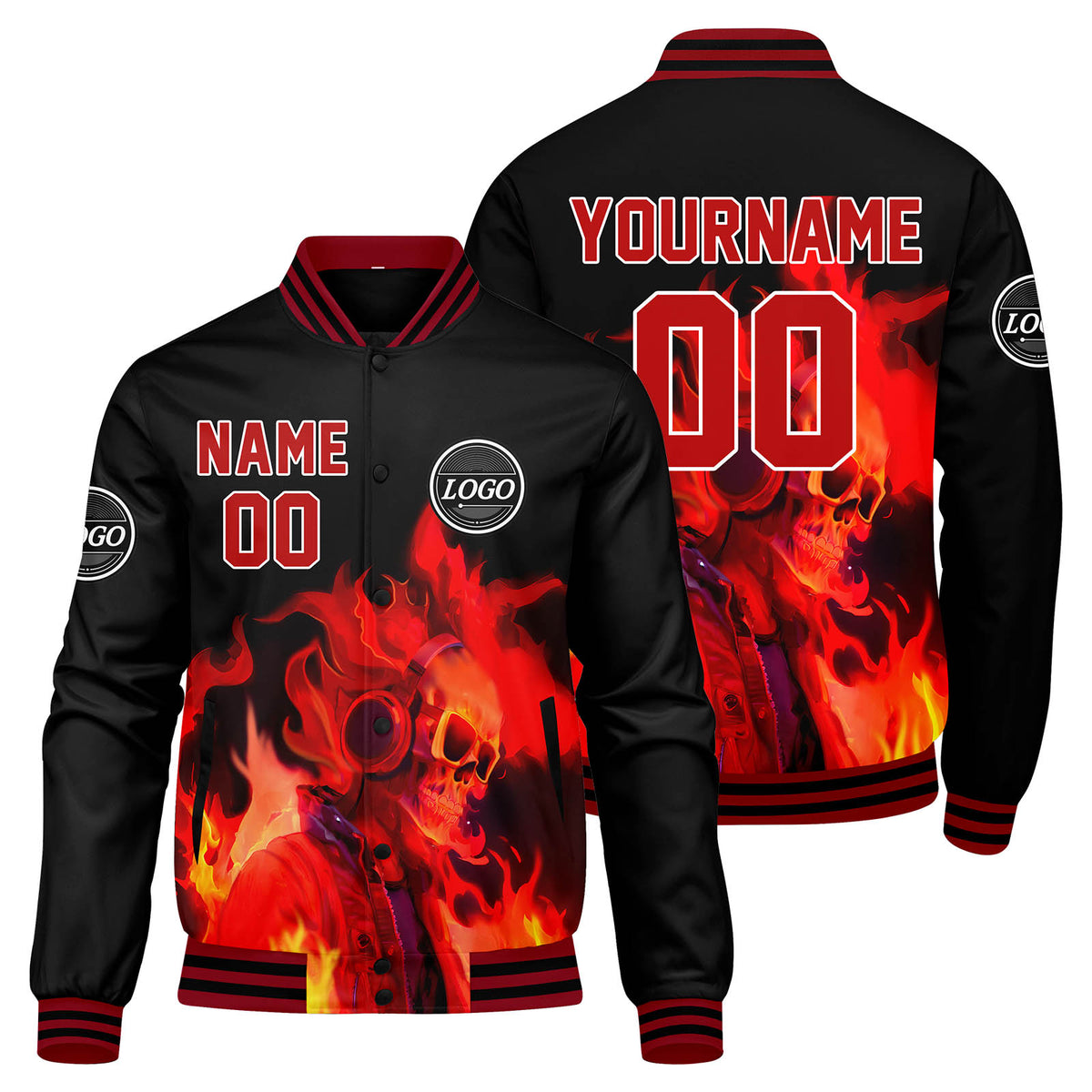 Custom Varsity Jacket Letterman Jacket For Men, Women And Youth Black