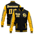 Custom Varsity Jacket Letterman Jacket For Men, Women And Youth Yellow Black